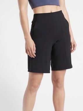 Athleta Black High-Rise Bermuda Athletic Shorts